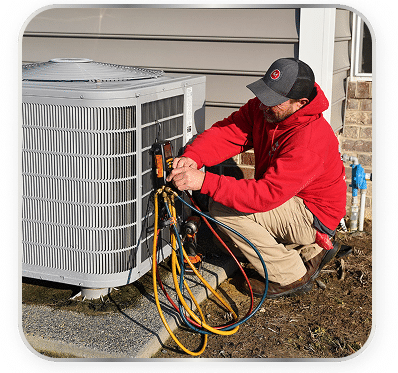 tech working on an hvac unit