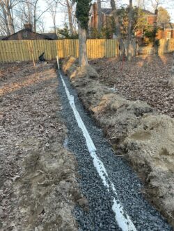 Finished PVC sewer line installation